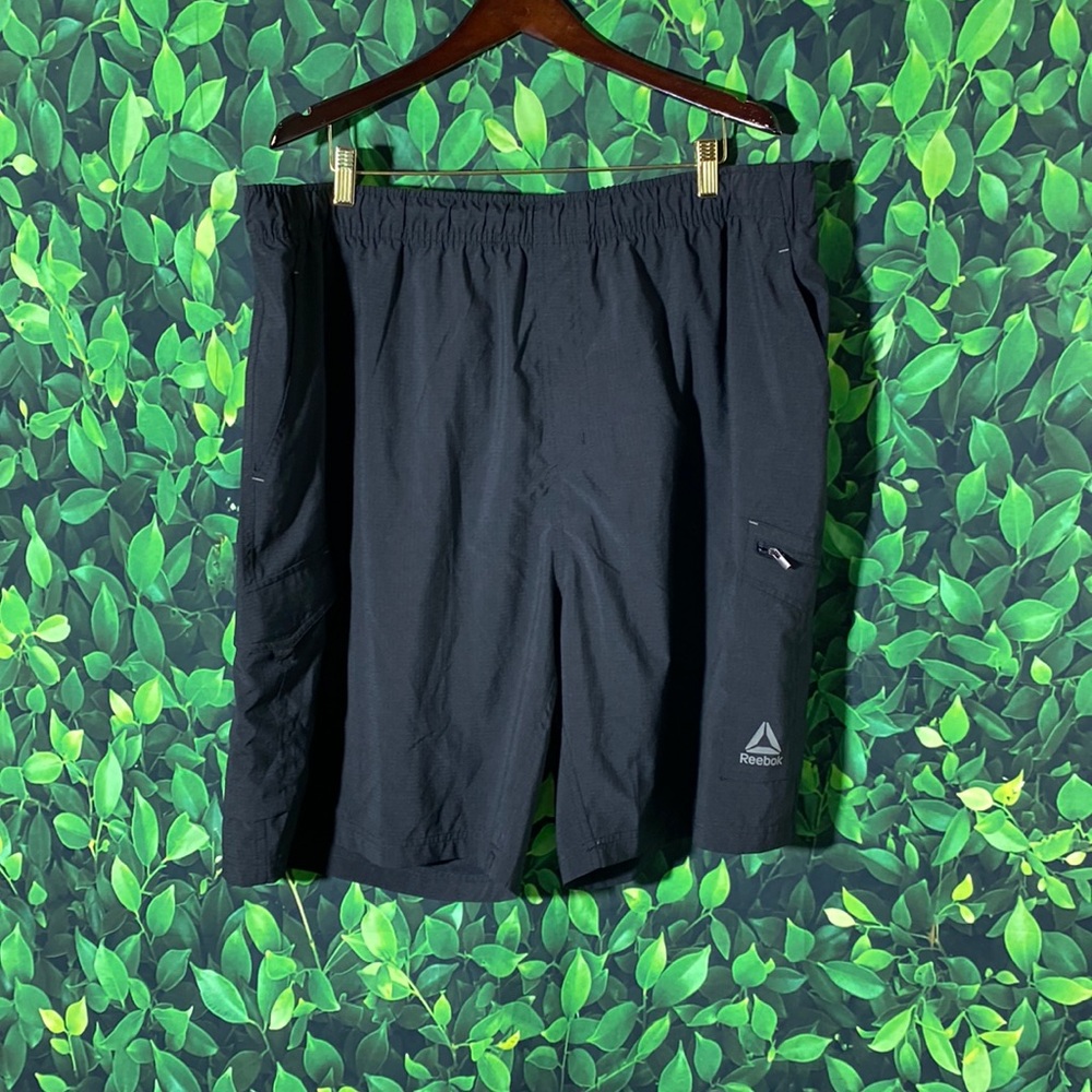 Reebok Men's Athletic Gym Shorts Black  2XL AntiMicrobial Speedwick Pockets